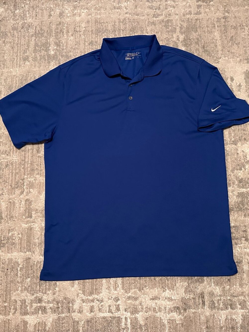 Nike Golf Dri-Fit Golfing Polo Shirt Short Sleeve Collared Blue Men's XL Stretch